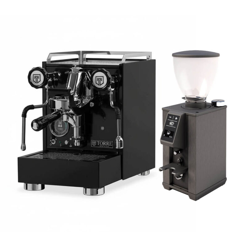 Torre Espresso Luigino TSP Schwarz Dreh Rota und Macap Leo 55 Schwarz
