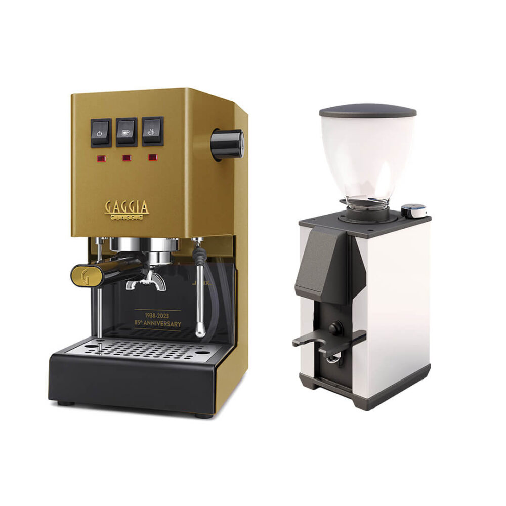 Gaggia Classic Evo Pro E24 Gold und Macap Leo 55 Easy Chrom
