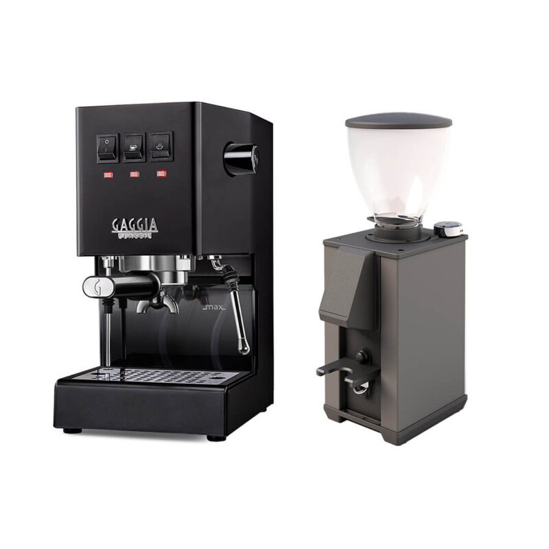Gaggia Classic Evo Pro E24 Schwarz und Macap Leo 55 Easy Schwarz