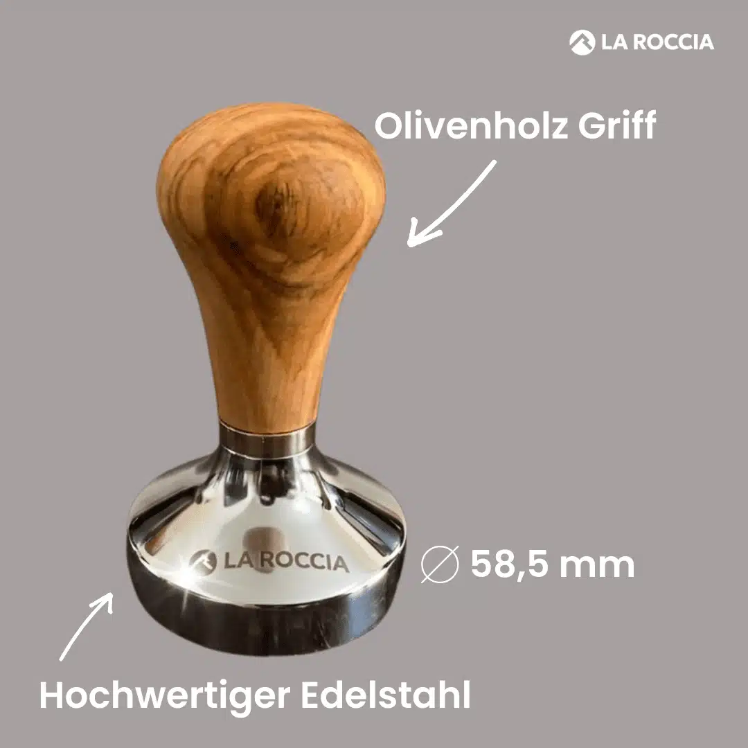 La Roccia Tamper Olivenholz 585mm premium Glanz benefit