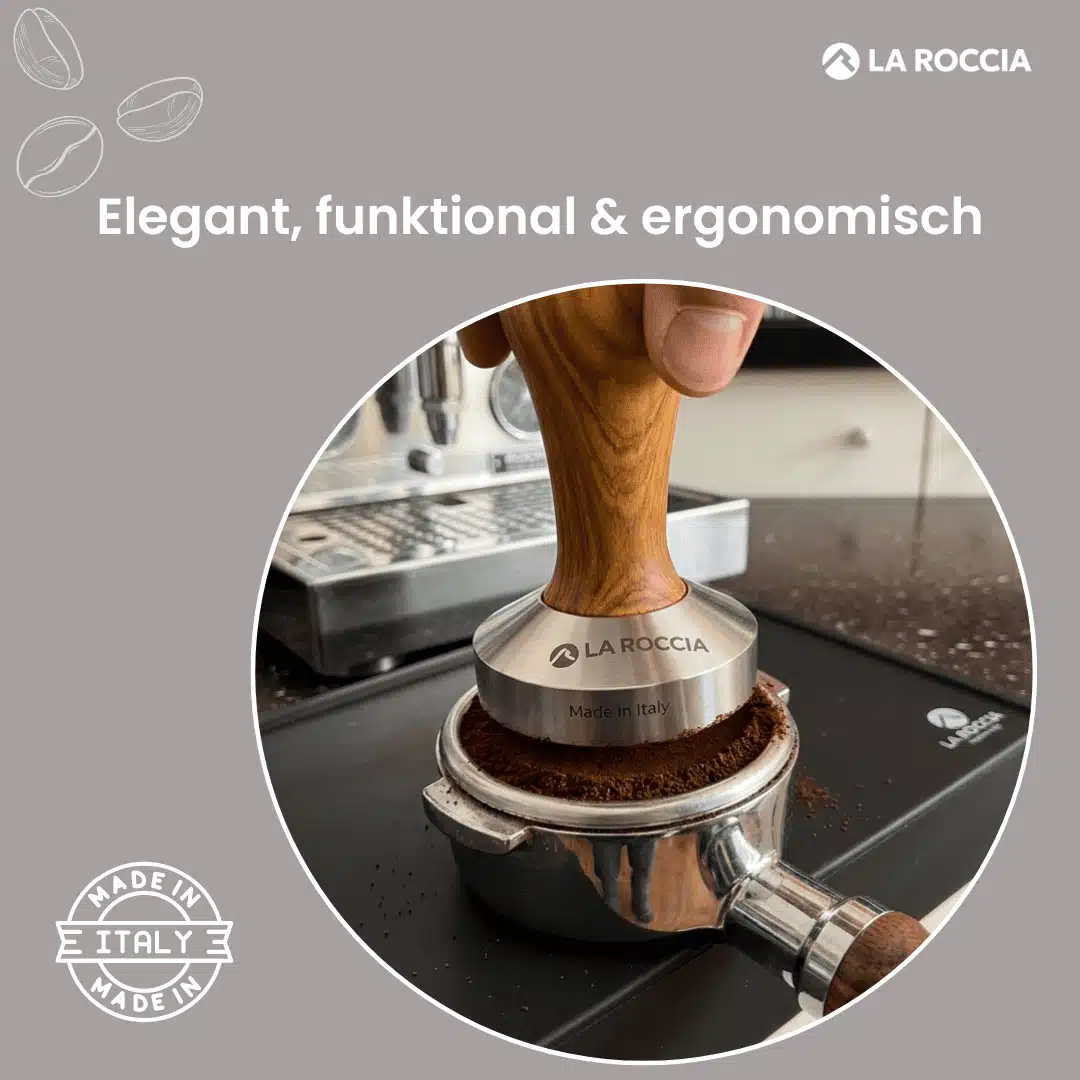 La Roccia Tamper Olivenholz 585mm premium matt beneift 2